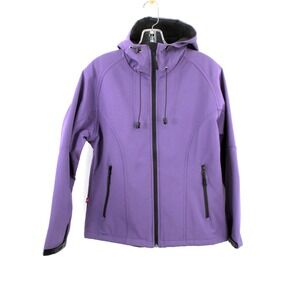 Norway Classic Activewear Hooded Jacket Womens Large Purple Softshell Full Zip